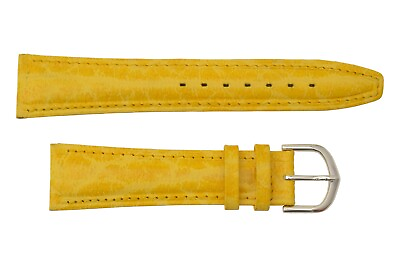 #ad Yellow 12mm 14mm 16mm 18mm 20mm Leather Watch Band Strap $14.95