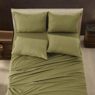 #ad Luxury 6 Piece Bed Sheet Set 1800 Series Ultra Soft Deep Pocket Plain Sheets Set $11.99