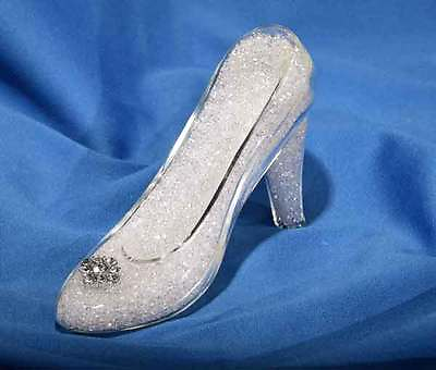 #ad New Crystal World Glass Slipper Shoe Figurine Filled with Crystals 5.5quot; $135.99