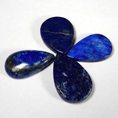 #ad 67.10Cts100%Natural Lapis Lazuli Pear African Cabochon Loose Gemstone.lot $8.09
