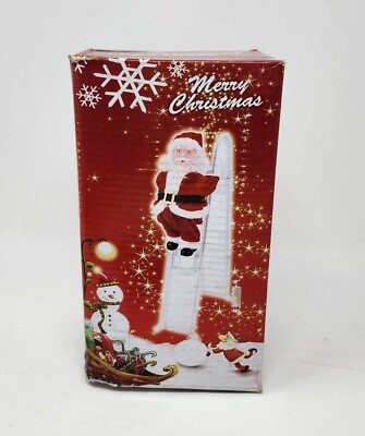 #ad Electric Musical Santa Claus Climbing Ladder Figurine Christmas Battery Operated $25.99