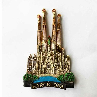 #ad Spain Barcelona Sagrada Familia Tourist Travel Souvenir 3D Resin Fridge Magnet $7.99