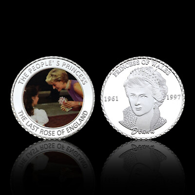 #ad Princess of Wales Diana Silver Coin The Last Rose of England Collectibles Medal $3.68