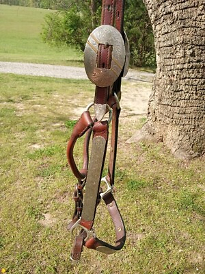 #ad Used western horse silver show halter marked silver Mexico nice $125.00