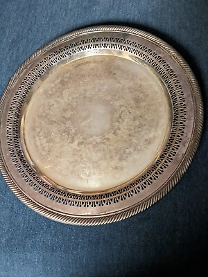 #ad WM Rogers Rare Silver plate #170 Round Serving Tray $50.00