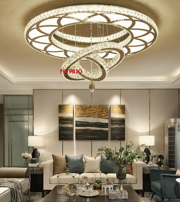 #ad Dimmable Galaxy Crystal Chandelier Flower Lighting Stainless Steel Ceiling Lamp $342.32
