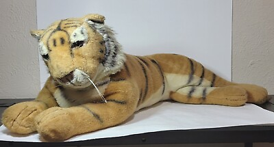 #ad Vintage Large 31” Realistic TIGER PLUSH Scarborough collection Stuffed Animal $28.90