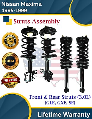 #ad New OE Front and Rear Struts For 1995 1999 Nissan Maxima 3.0L Lifetime Warranty $283.00