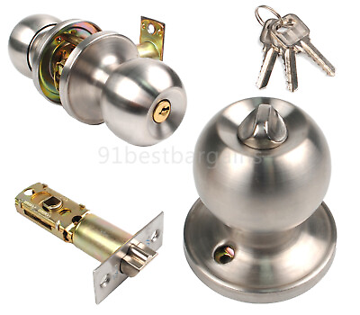 #ad Round Door Lock Knob Handle Lever Lockset Entry Privacy Passage for Home Bedroom $12.98