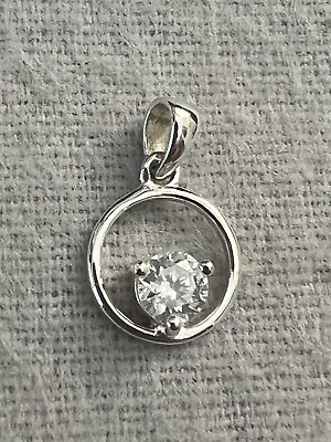 #ad Sterling 925 Silver Southwest Estate Pendant With Cubic Zirconia Stone 1.0 Gram $25.00
