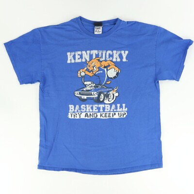 #ad Blue 84 Kentucky Wildcats Hot Rod Basketball Solid T Shirt Blue Men#x27;s XL $6.49