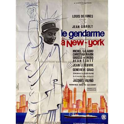 #ad LE GENDARME A NEW YORK Movie Poster 47x63 in. 1965 Jean Girault Louis de $171.99