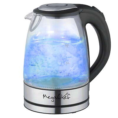 #ad Electric Kettles 1.7Lt. Glass and Stainless Steel Electric Tea Kettle Kitche $21.81