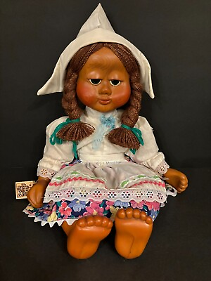 #ad Vintage Naber Kids Wooden Doll Frieda German 1988 #588 $80.00
