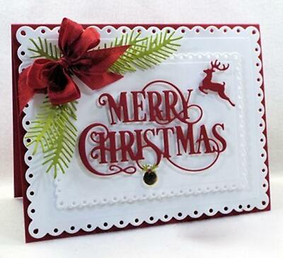 #ad Merry Christmas Reindeer Metal Cutting Dies Stencils Scrapbooking Paper Cards AU $7.47