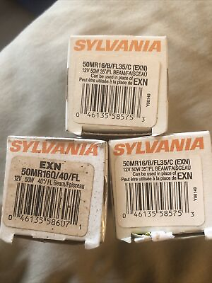 #ad MR16 Sylvania EXN Open 50W 12V NEW Your Get A Lot Of 3 Bulbs Total $3.75