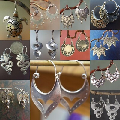 #ad Vintage 925 Silver Leaves Ear Hook Earrings Women Wedding Drop Dangle Jewelry C $2.57