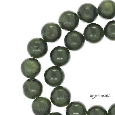 #ad 25 Natural Canadian Jade Round Beads 8mm 8quot; #68039 $13.09
