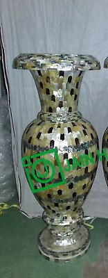 #ad 18#x27;#x27; Marble beautiful vase flower fancy pot mosaic Inlay mop Pietra Dura stone $2654.00