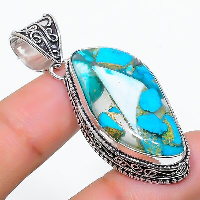 #ad Copper Blue Turquoise 925 Sterling Silver Jewelry 2.05quot; b105 $8.99