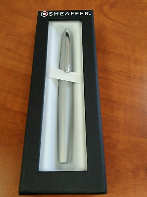 #ad Sheaffer Taranis Brushed Chrome Fountain Pen B Nib 100% Authentic $38.99