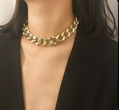 #ad Cuban Choker Necklace Chunky Chain Fashion Jewelry $14.25