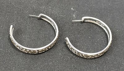 #ad Judith Leiber Hoop Earrings Silver and Plated Women#x27;s $180.00
