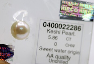 #ad Seal Pack Certified Natural Keshi Pearl Round Shape Gemstone 5.86 Ct AA Quality $224.40