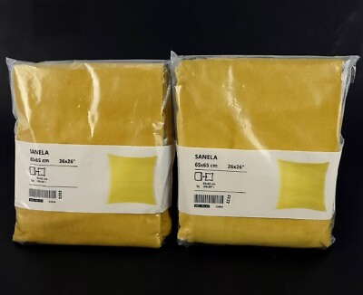 #ad Lot of 2 Ikea Sanela Pillowcase Cover 26x26quot; Velvet Cotton Golden Brown New $30.07