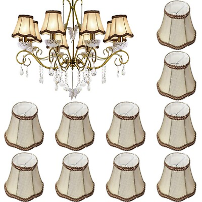 #ad #ad 10 Pcs Shades for Chandeliers European Small Lamp Shade Chandelier Clip on Fa... $92.18