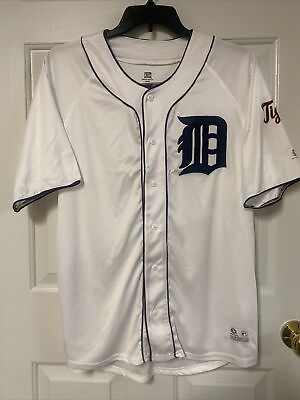 #ad True Fan Cooperstown Collection Detroit Tigers Home Baseball Jersey Men’s L NWT $49.98