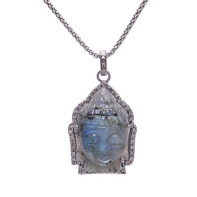 #ad Labradorite Buddha Diamond PendantBuddha PendantGemstone BuddhaLabradorite $95.99