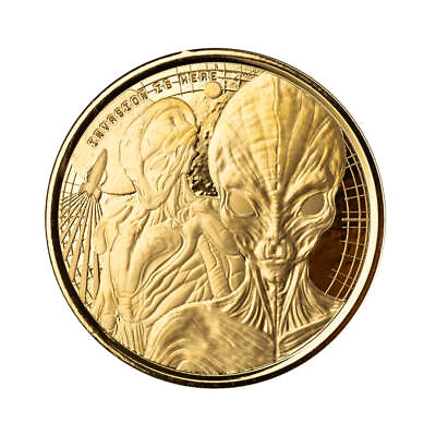 #ad 2023 Ghana Alien Invasion 1 10 oz Gold Coin $286.62