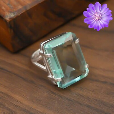 #ad Aquamarine Gemstone 925 Silver Ring Handmade Jewelry Ring All Size For Women $9.19