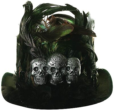 #ad Underwraps Voodoo Three Skull Black Magic Top Hat Adult Costume Accessory 30226 $17.14