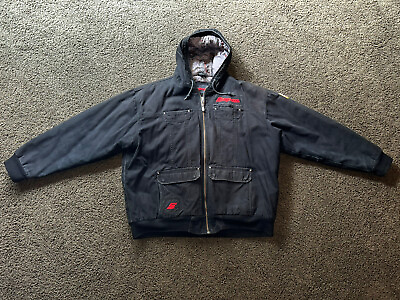 #ad Snap On Tools US Flag Cotton Canvas Heavy Black Work Jacket Coat Hooded Mens 3XL $109.99