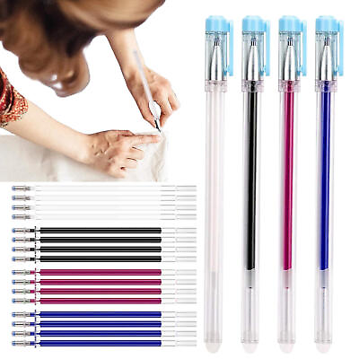 #ad 24pcs Heat Erasable Pens with Refills Fabric Marking Markers for Quilting Sewing $8.88