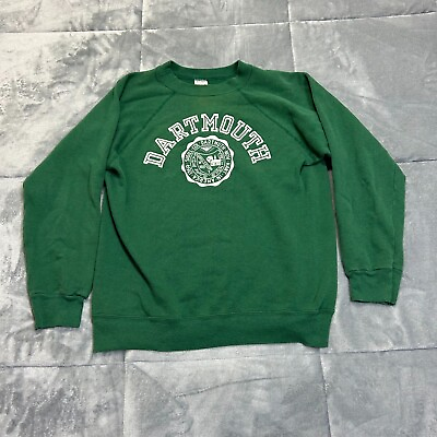 #ad Vintage 80s Champion Boxy Faded Dartmouth Crest Green Crewneck Sweatshirt Sz L $113.40