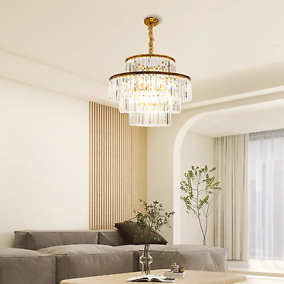 #ad Crystal Chandelier Luxury LED Pendant Lamp Ceiling Lighting Fixture Living Room $161.60