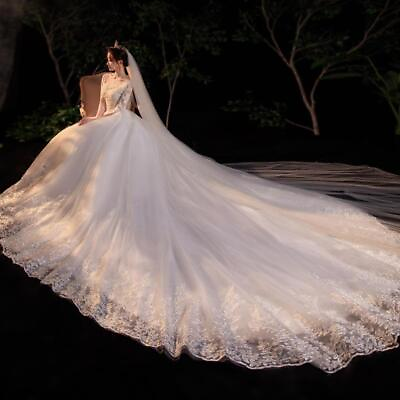 #ad Sexy Wedding Dress With Train Simple O Neck Half Sleeve Beautiful Lace Dress $236.99