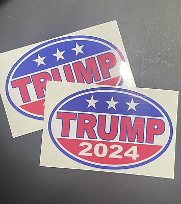 #ad Pair Oval Car Decals Donald Trump 2024 President 5quot; Bumper Sticker $5.99