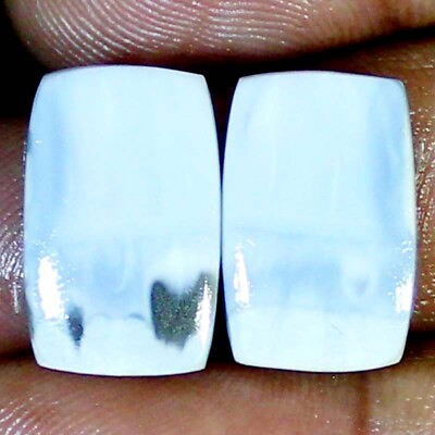#ad 18.00 Ct 100% Natural BLUE OPAL Matched Pair CUSHION Cab 13X20X4 MM Loose stone $8.27