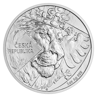 #ad 2024 Niue Czech Lion 2 oz Silver BU Coin in capsule $89.95