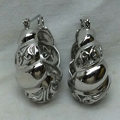 #ad Sterling Ladies Pierced Earrings Ornate Design $29.99