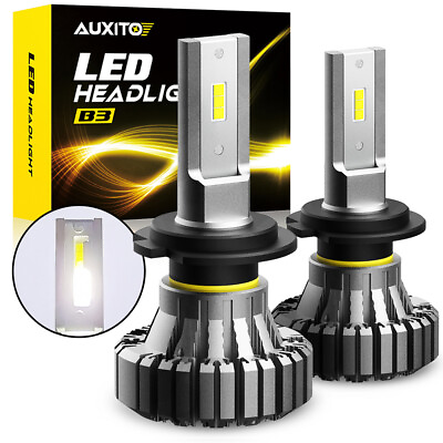 #ad AUXITO H7 LED Conversion Headlight Kit High Low Bulbs Beam White 6500K Fanless $28.09