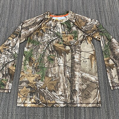 #ad Carhartt Realtree Shirt Boys 10 12 Medium Long Sleeve Tee Camo Camouflage $9.79