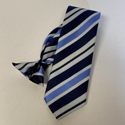#ad Neck Tie. Clip On. For Boys Size Blue 17” Inches Stripes. A $4.99
