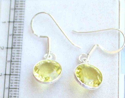 #ad 11.60 Ct Natural Lemon Quartz Gemstones 925 Sterling Silver Jewelry Earring $11.39