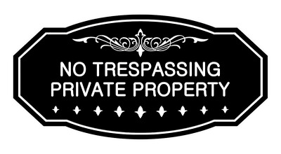 #ad Victorian No Trespassing Private Property Sign $11.39