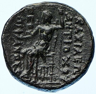#ad ANTIOCHOS IV EPIPHANES Seleukid 175BC ZEUS on THRONE Ancient Greek Coin i108864 $979.65